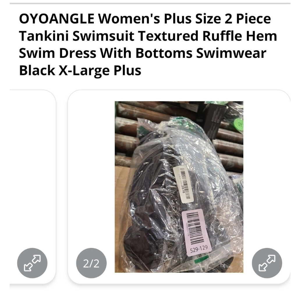 OYOANGLE - XL Elegant Black 2 Piece Swim Dress - Picture 11 of 13